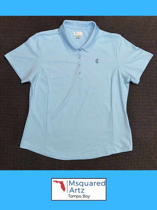 Greg Norman Collection Tops - Greg Norman Womens Polo Shirt XL Blue Play Dry Golf Performance Short Sleeve